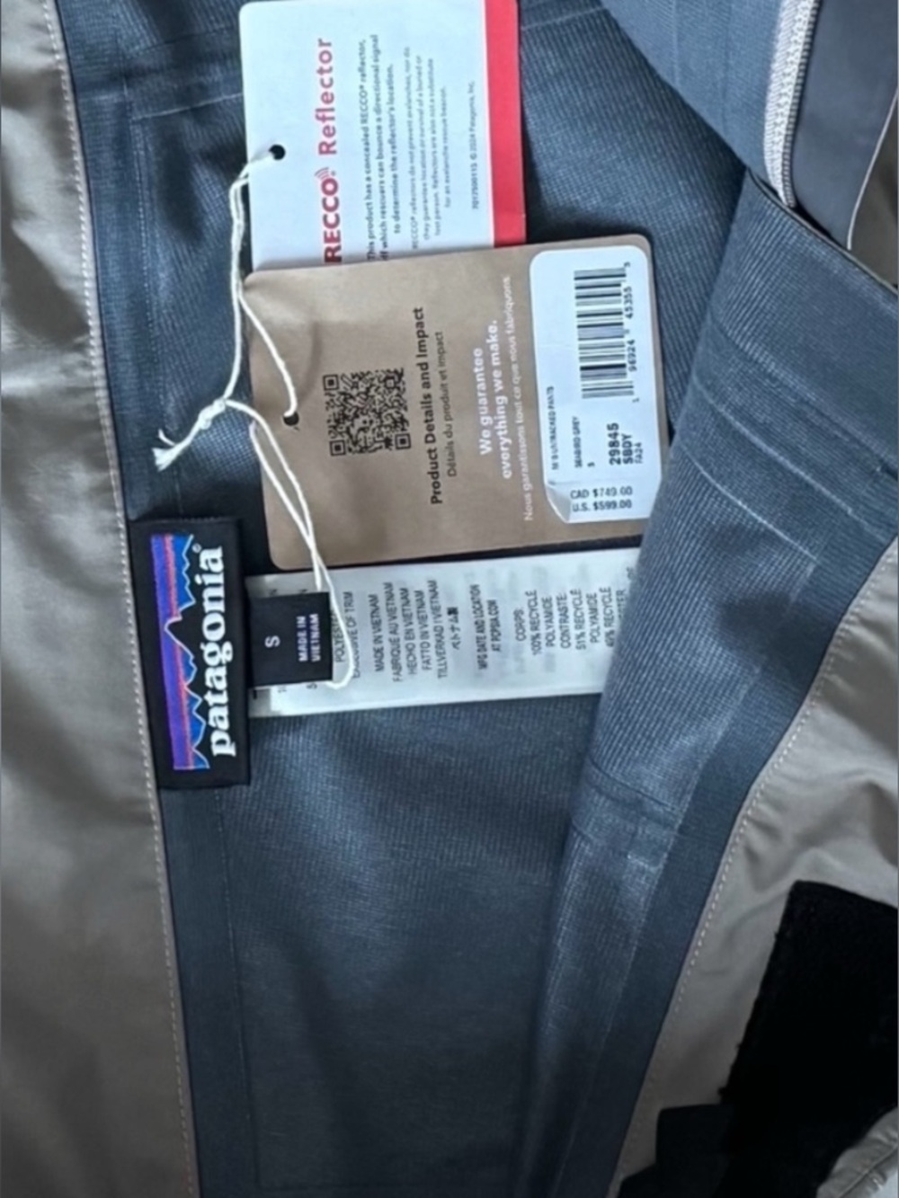 Patagonia NWT Men’s Untracked GORE-TEX Pants Seabird Grey S - Picture 10 of 12